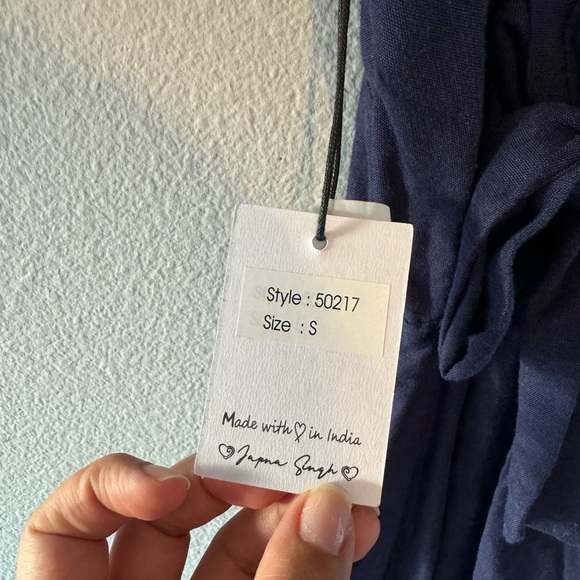 Japna linen blend jumpsuit. Navy blue. NWT. - Picture 8 of 12